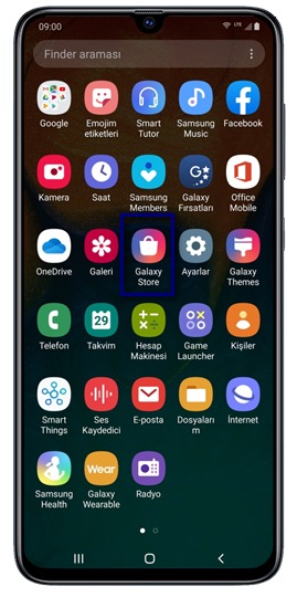 Galaxy A30 cihazında Galaxy Store üzerinde yer alan uygulamaları ...