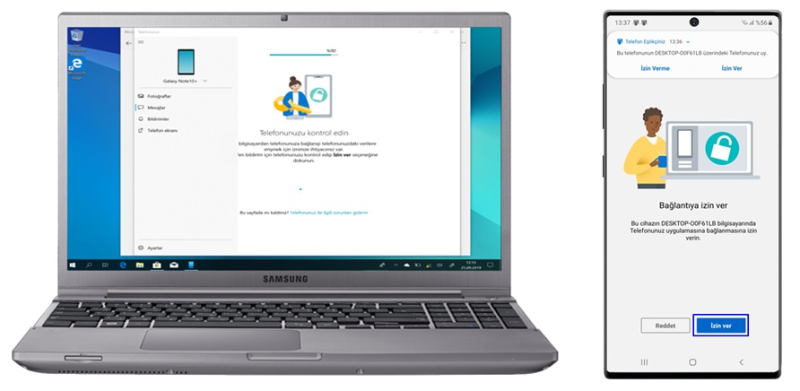 Galaxy Note10 Cihazinda Windows Baglanti Ozelligini Nasil Kullanabilirim Samsung Destek Tr