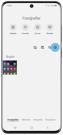 galaxy s20 cihazinda cop kutusundaki