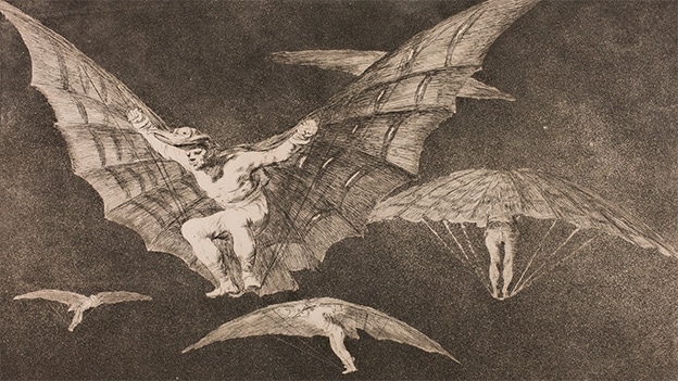 Francisco de Goya y Lucientes, Disparate 13: A Way of Flying. Detail (1815-1816)