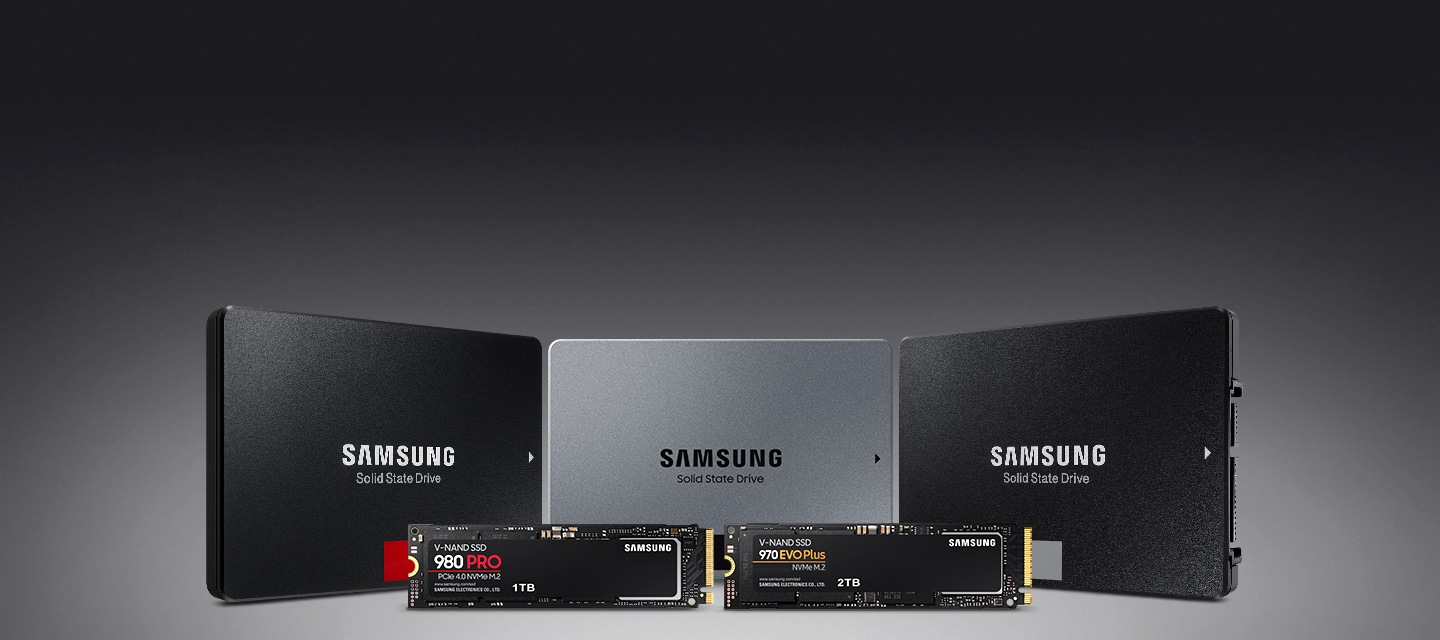 Samsung Solid State Drives - Portable SSD T3, SSD 970 PRO, SSD 970 EVO, NVMe M.2 SSD, SSD 850 PRO, SSD 750 EVO, X5