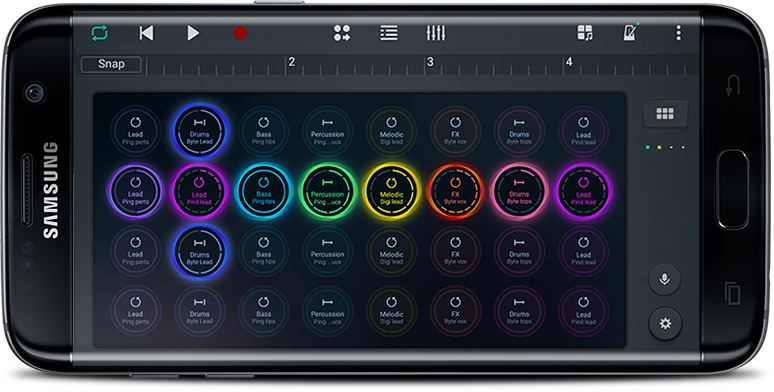 An example of Soundcamp’s Looper function being played on Galaxy S7 edge