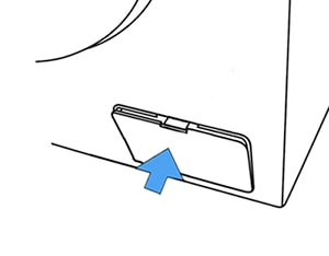 samsung filter washing machine clean debris access drain door close loading pump support