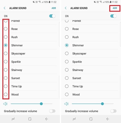 How do I set, edit and turn on or off alarms on my Samsung Galaxy