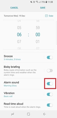 How do I set, edit and turn on or off alarms on my Samsung Galaxy