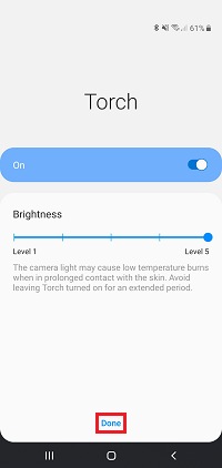 torch widget samsung