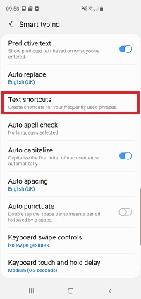 how to clear samsung galaxy keyboard predictive text