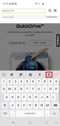 how to clear samsung galaxy keyboard predictive text