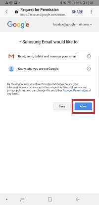 email settings for gmail samsung s6
