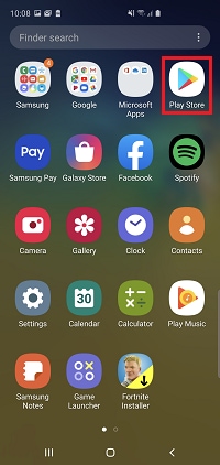 Where can I find the Google Play Store on my Samsung Galaxy device