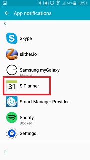 How do I set notification sounds in the S Planner (calendar) app