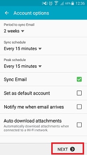 How do I set up gmail or Hotmail on my Samsung Galaxy device?