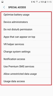 How do I set up special access app settings (Nougat)? | Samsung Support UK