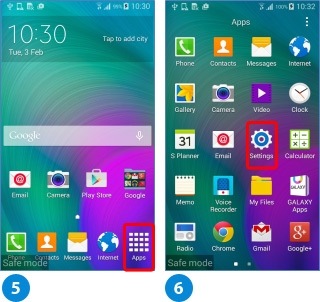 how to turn safe mode off samsung galagxy 4
