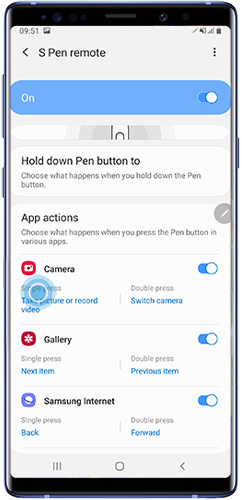 Select the app that you wish to customise on Galaxy Note10