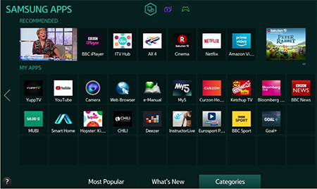 Smart hub apps for samsung tv