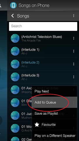 How to add tracks to the queue function.