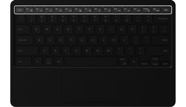 A function key is highlighted on the BookCover Keyboard to show its placement