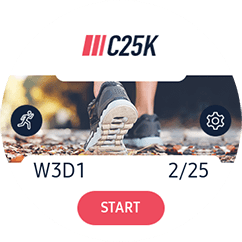 C25K Screen app running on a Galaxy Watch Active2