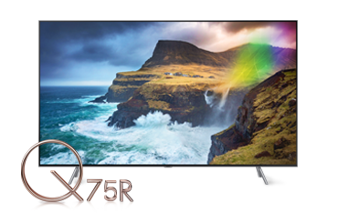 Mặt trước của TV Samsung mới nhất, Samsung QLED Q80R 2019 mới. 