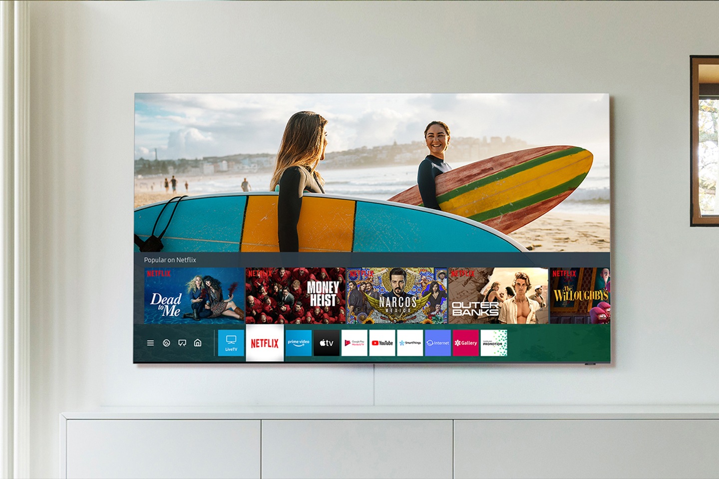 The Netflix app displayed on the menu of a Samsung Smart TV.