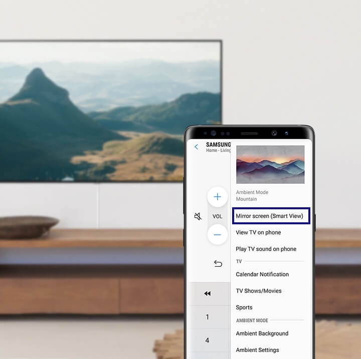 samsung smartview mobile app will not display menu