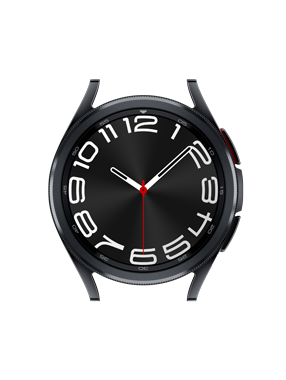 Front side of Watch6 Classic 43mm Black case with clock face