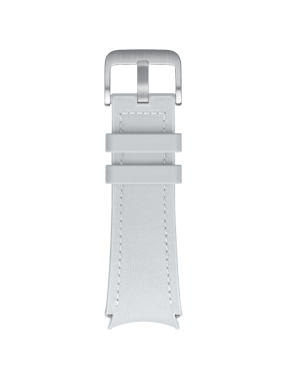 Upper and bottom side of Hybrid eco-leather band silver are shown