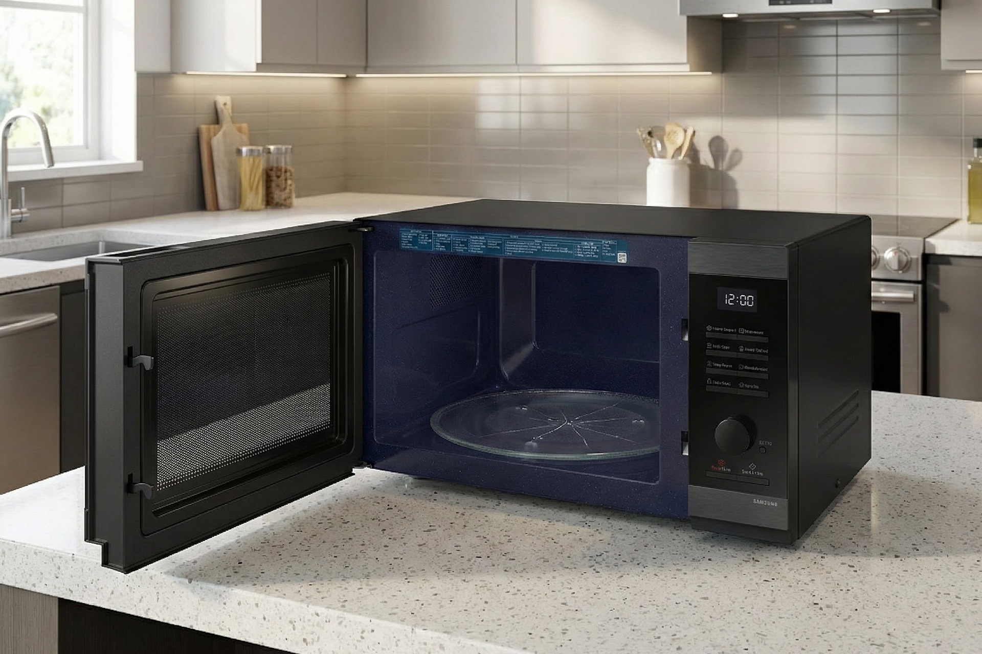 Microwave Oven Glass Turntable Black