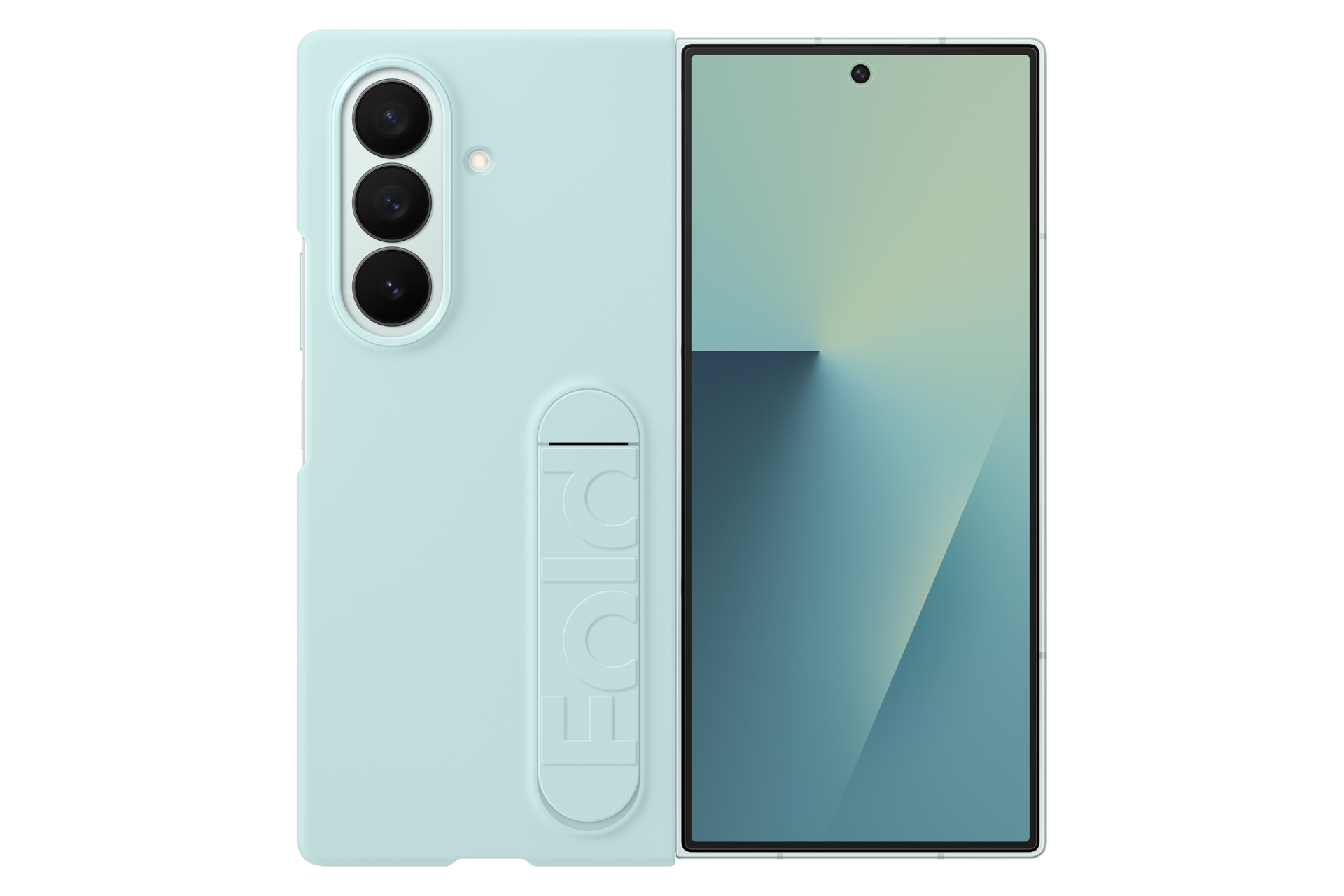 Galaxy Z Fold7 Silicone Case in Mint – Front and Back View