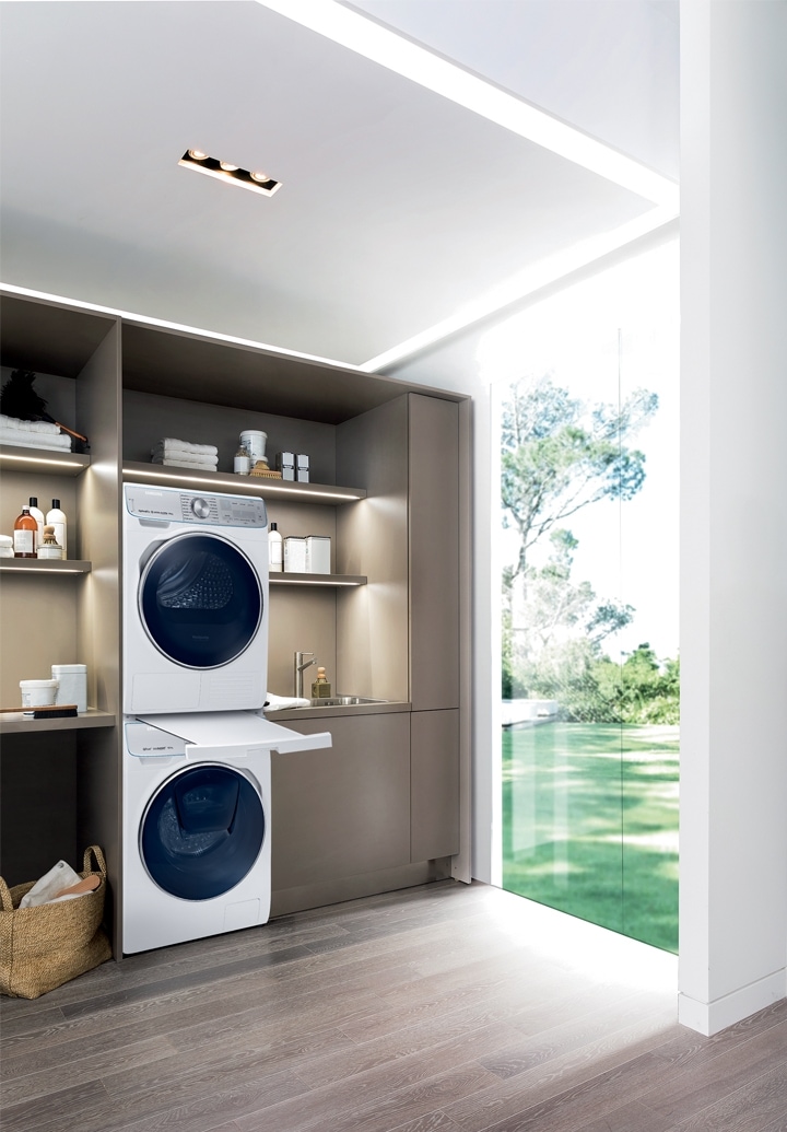 Samsung washer dryer deals stacking