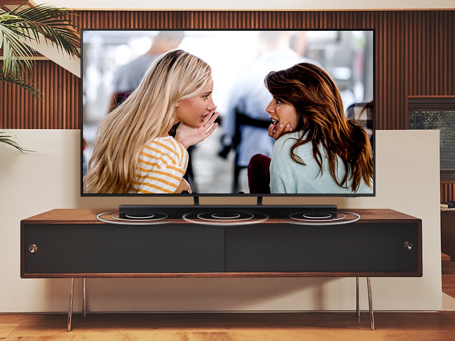 The sound from the soundbar's center speaker is emphasized when toggle button is on.