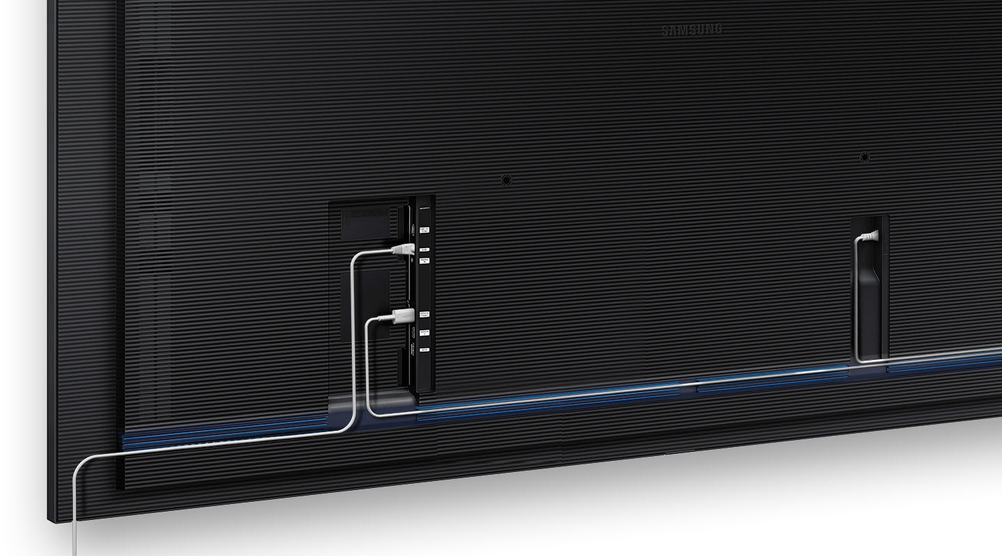 The cables are neatly arranged on the back of the QBB.