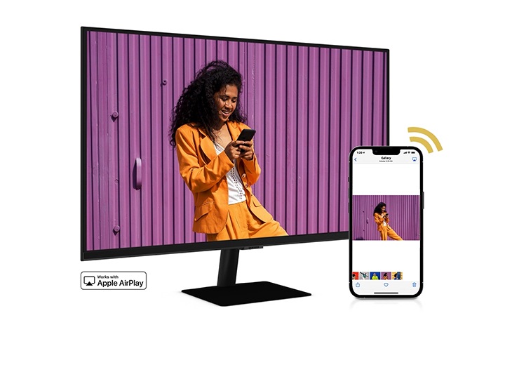 SAMSUNG 32-inch M5 Smart Monitor with Mobile Connectivity, FHD, Remote  Access, Office 365 (LS32AM500NNXZA), Black (Renewed)