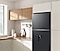 The sleek exterior of the fridge gives a clean look to the modern kitchen, with a flat finish.
