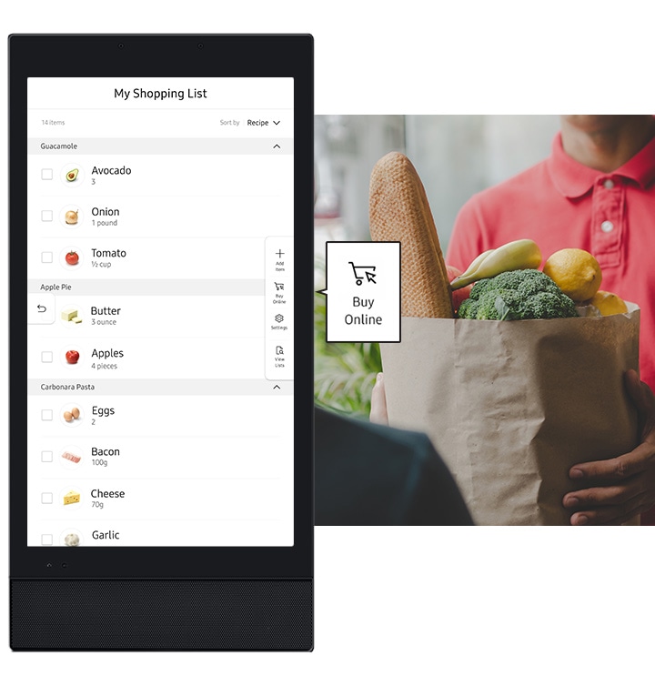 You can make a list of groceries you need to buy with the Shopping List app.