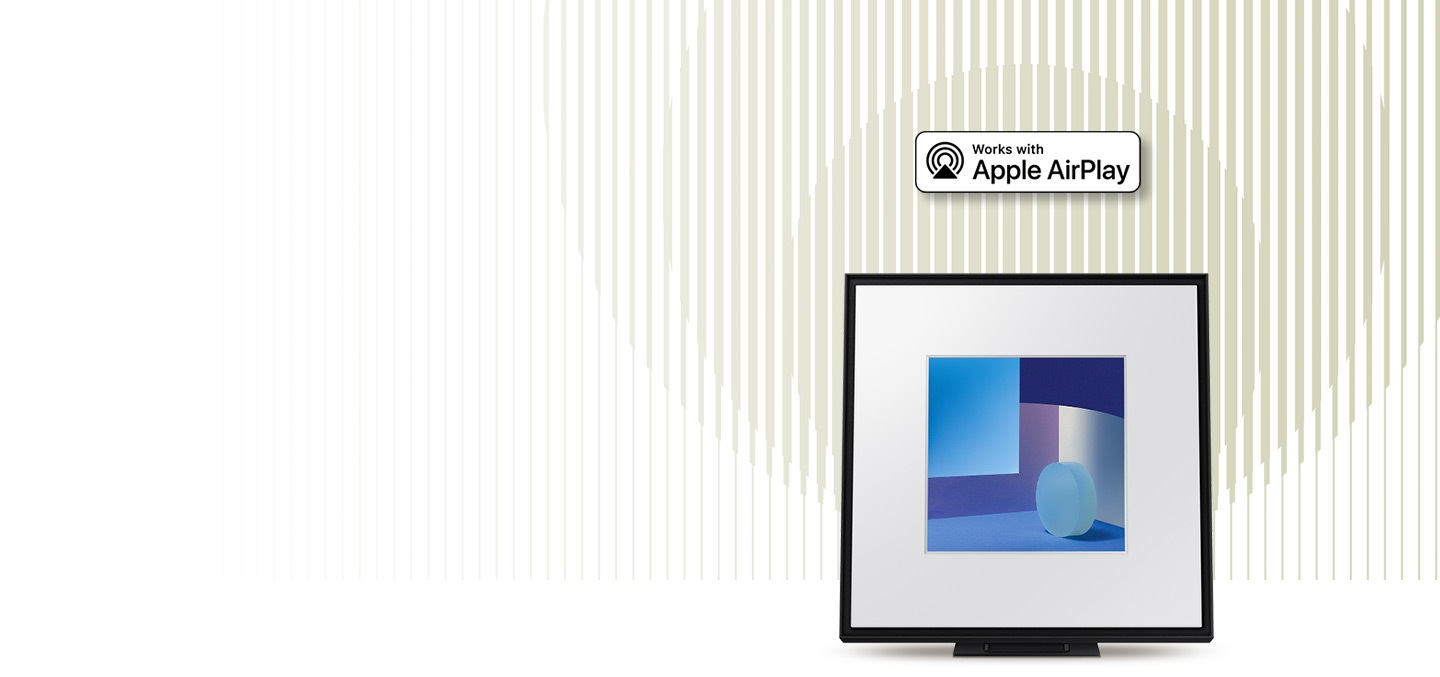 Music Frame is accompanied by the logo for Works with Apple AirPlay.