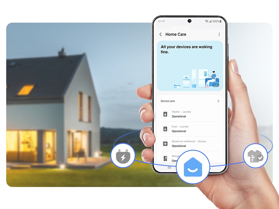 A person is using the SmartThings Home care and takes care of the operation of the device.