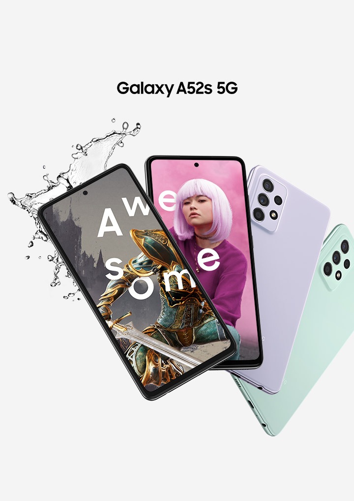 スマートフォン本体 Samsung Galaxy A52s 5G A528B 128GB Mint Samsung Galaxy A52s 5G Dual SIM Smartphone, 256GB Storage