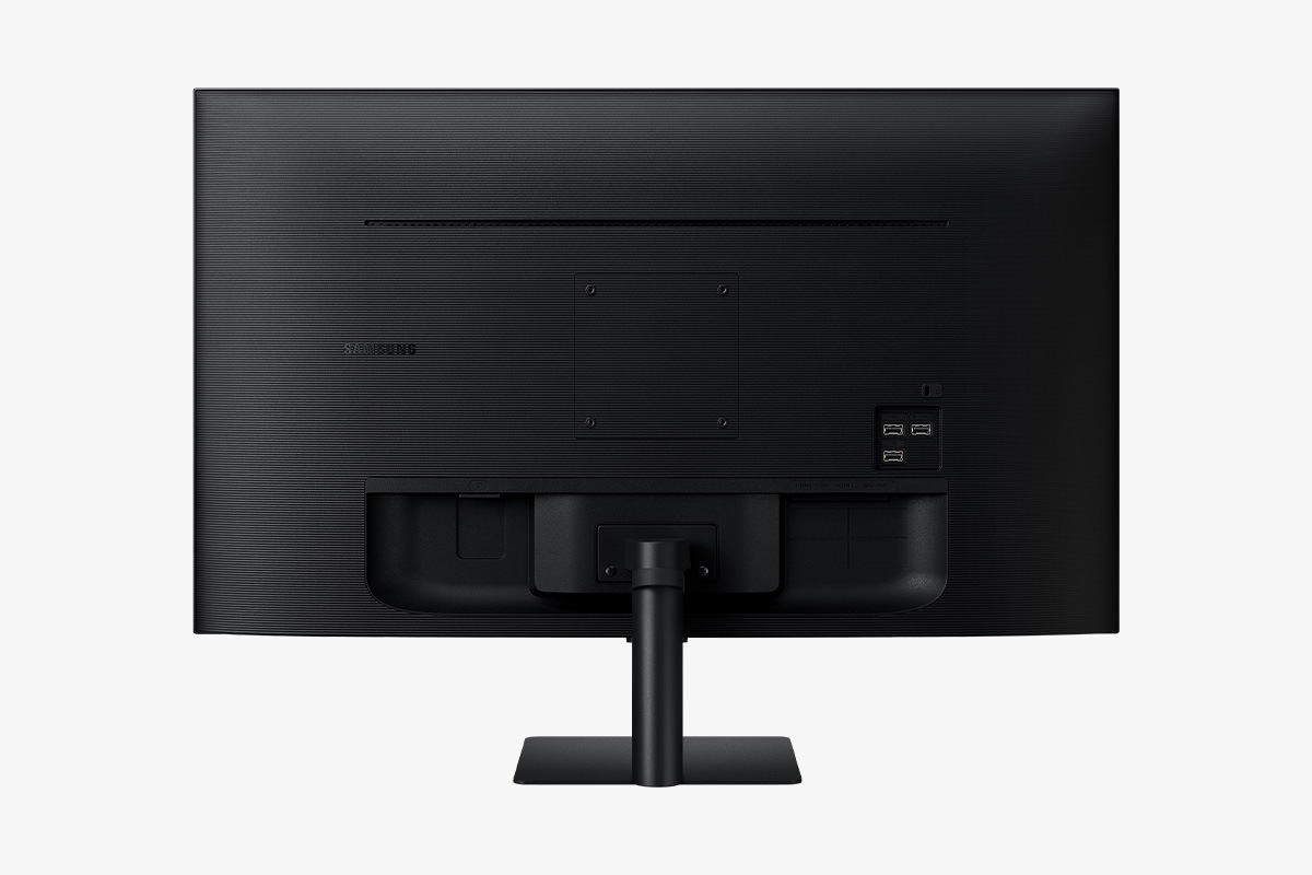 Rear of black 32 inch Samsung Smart Monitor M7.