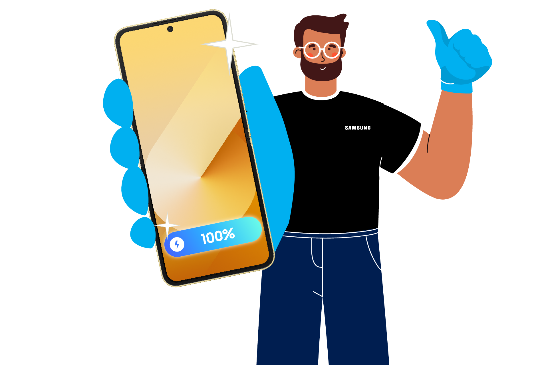 Battery Replacement for Galaxy Z Flip4 | Flip5 | Flip6 | Flip7 Phantom Black