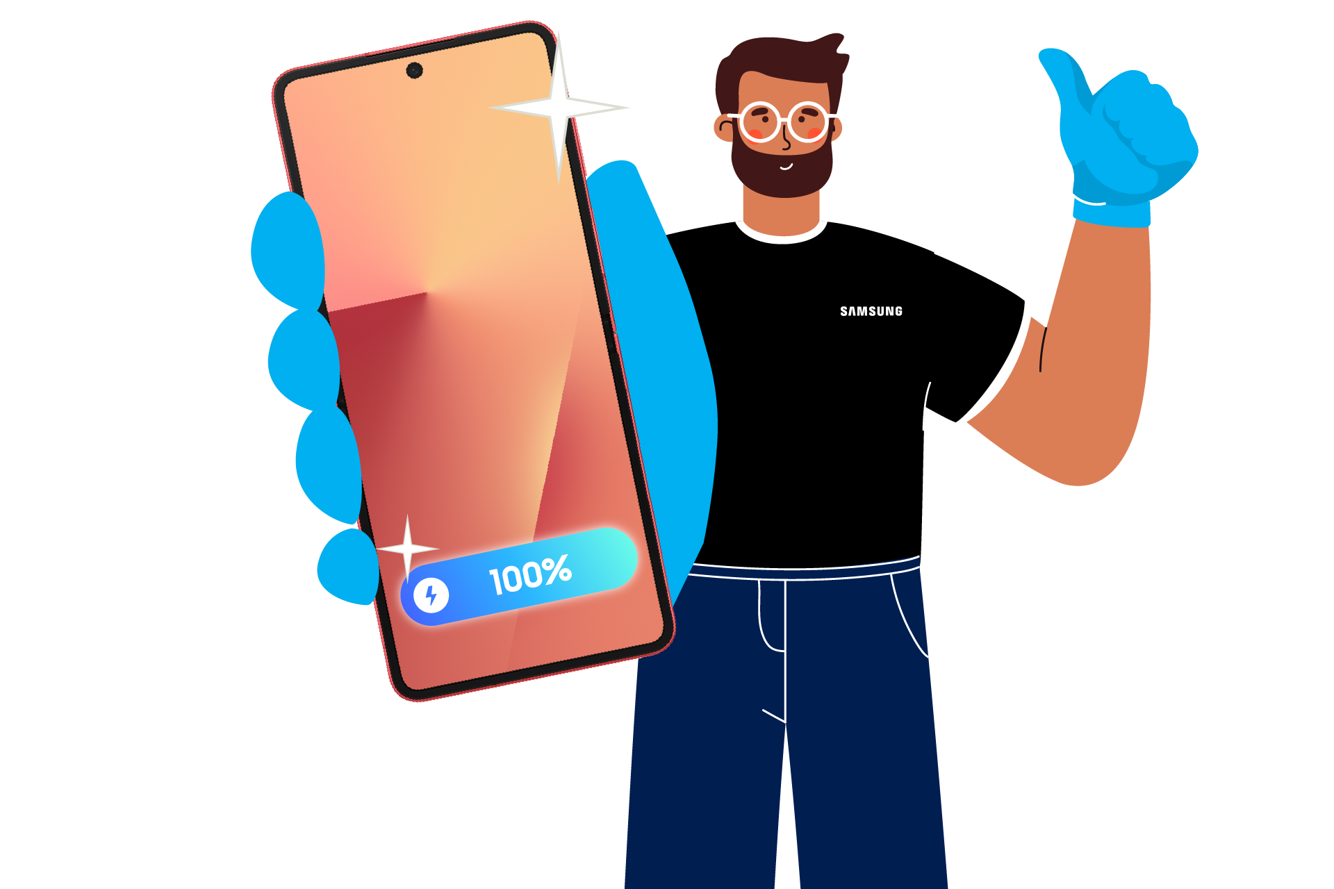 Battery Replacement for Galaxy Z Flip4 | Flip5 | Flip6 | Flip7 Phantom Black
