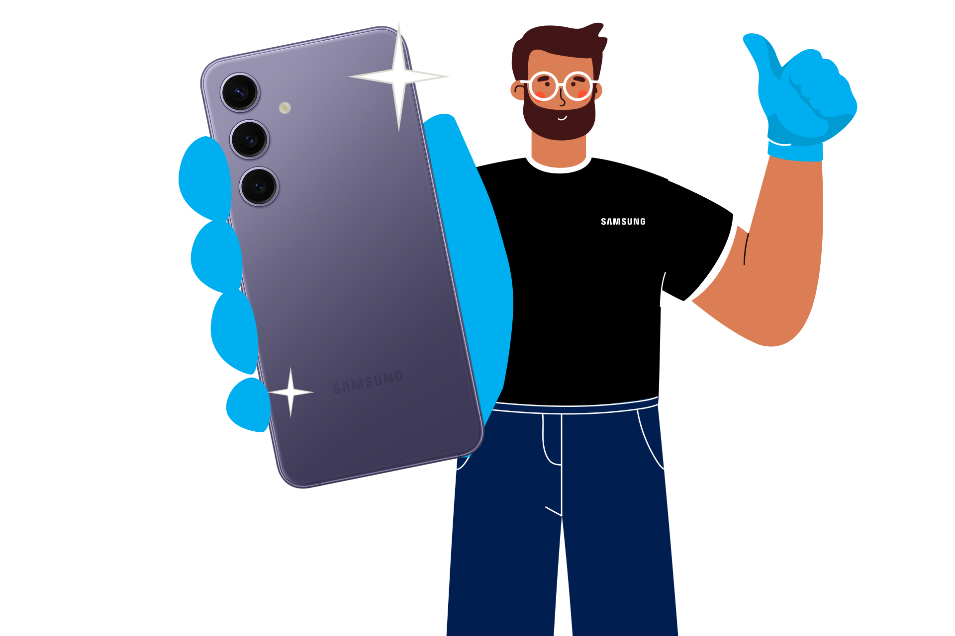 Back Cover Replacement for Galaxy S23 | S24 | S25 | S26 Phantom Black