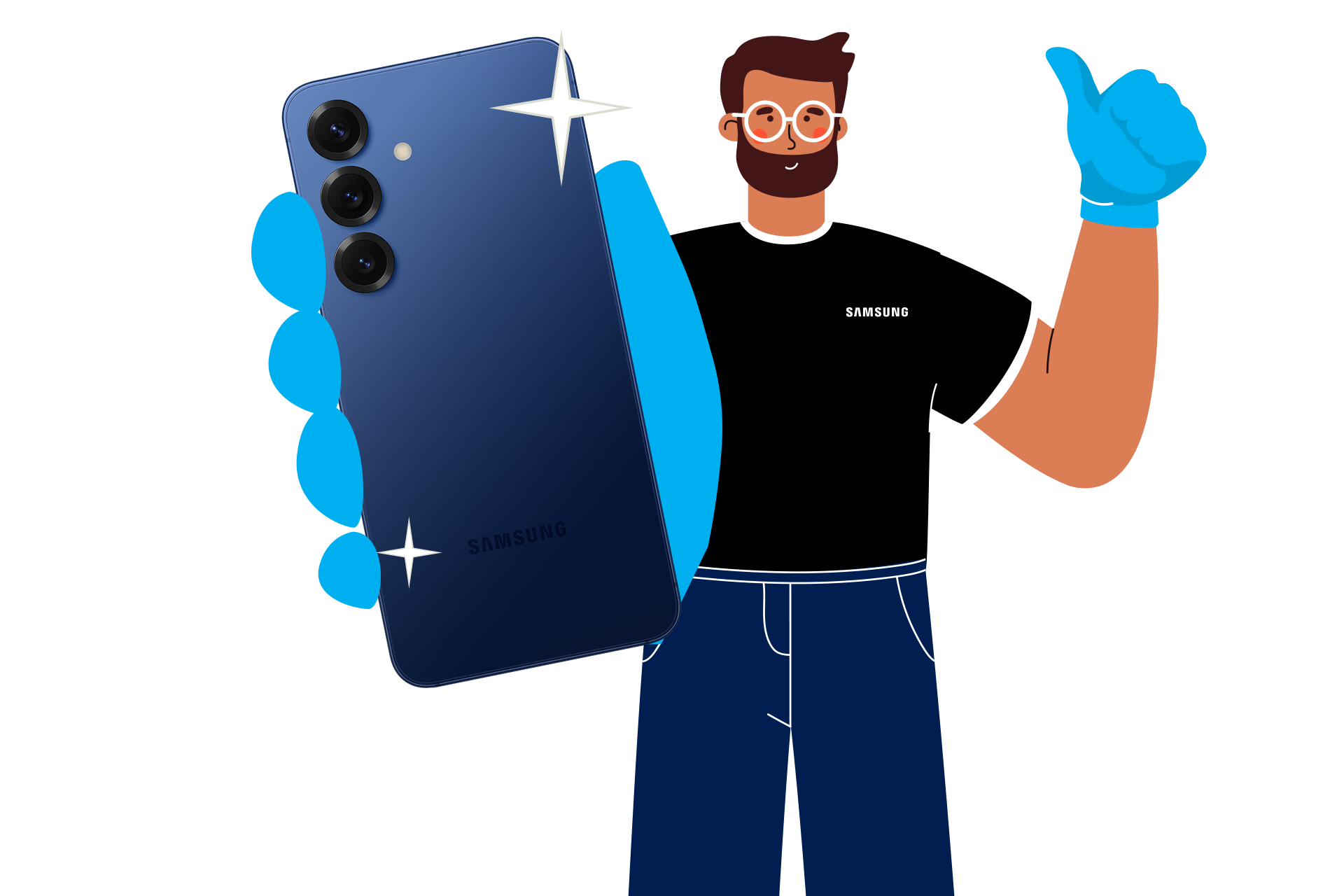 Back Cover Replacement for Galaxy S23 | S24 | S25 | S26 Phantom Black