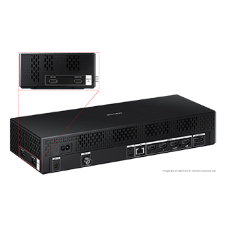 Samsung 2024 (55/65/75/85) inch The Frame LS03D has USB, HDMI, LAN, atenna ports and etc. on One Connect box.