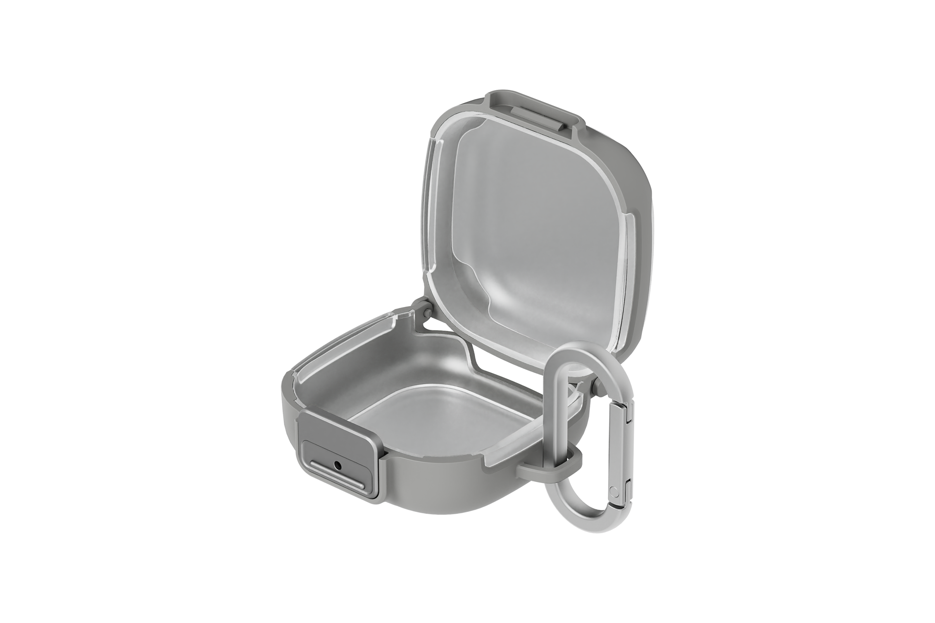 Samsung Galaxy Buds4 & Buds4 Pro Light Gray Clip Case with Carabiner