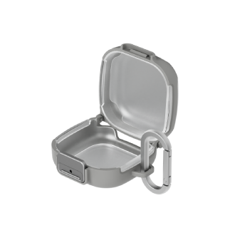 Samsung Galaxy Buds4 & Buds4 Pro Light Gray Clip Case with Carabiner