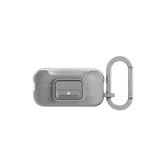 Samsung Galaxy Buds4 & Buds4 Pro Light Gray Clip Case with Carabiner