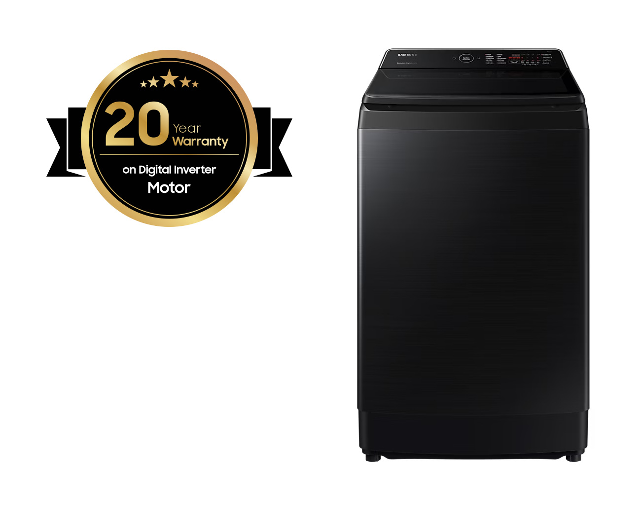 WA10CG5745BVGU Top load Washer with Ecobubble™ and Digital Inverter  Technology, 10KG Black Caviar Matt