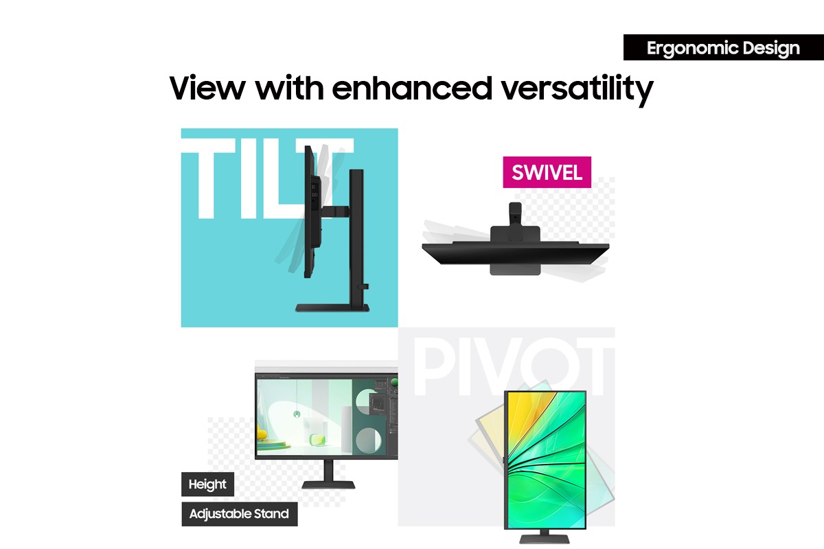 Ergonomic design for a view with enhanced versatility.